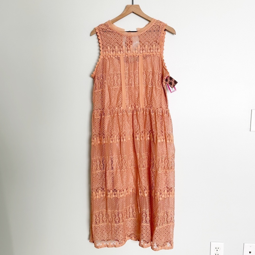 Xhilaration Peach Lace Midi Dress